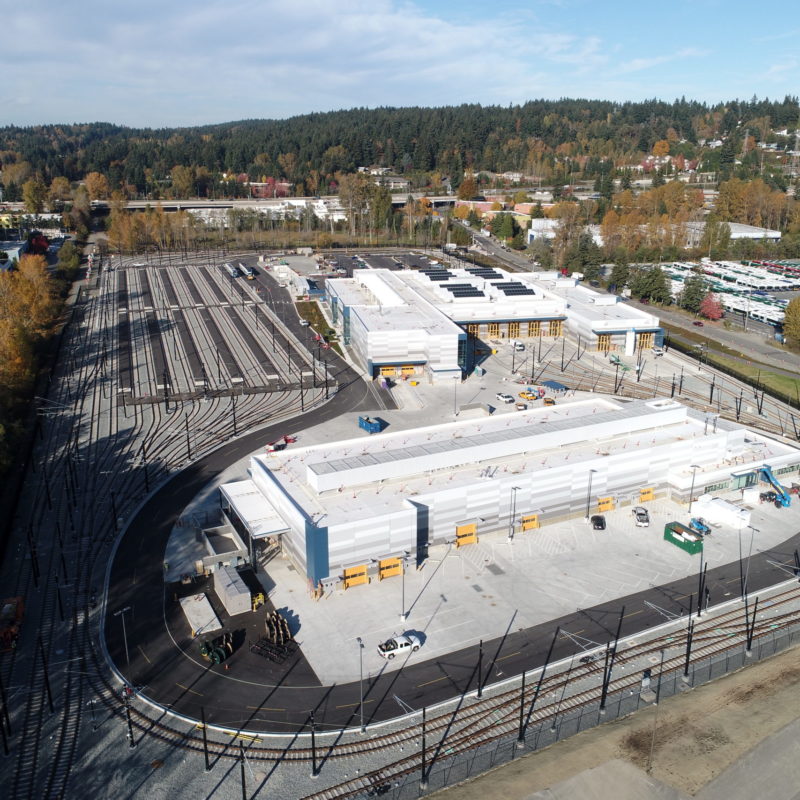 Drone view of the Operations and Maintenance Facility East